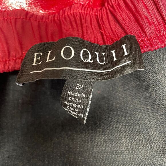 Eloquii Women Faux Leather A-Line Patent Red Skirt Zipper Plus Size 22 M273 -15 - Picture 10 of 16